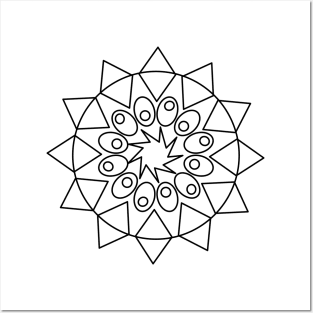 Simple Mandala design to Color Posters and Art